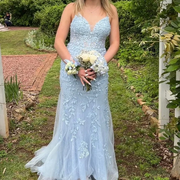Dresses | Amarra Light Blue Prom Dress Size 6 | Poshmark